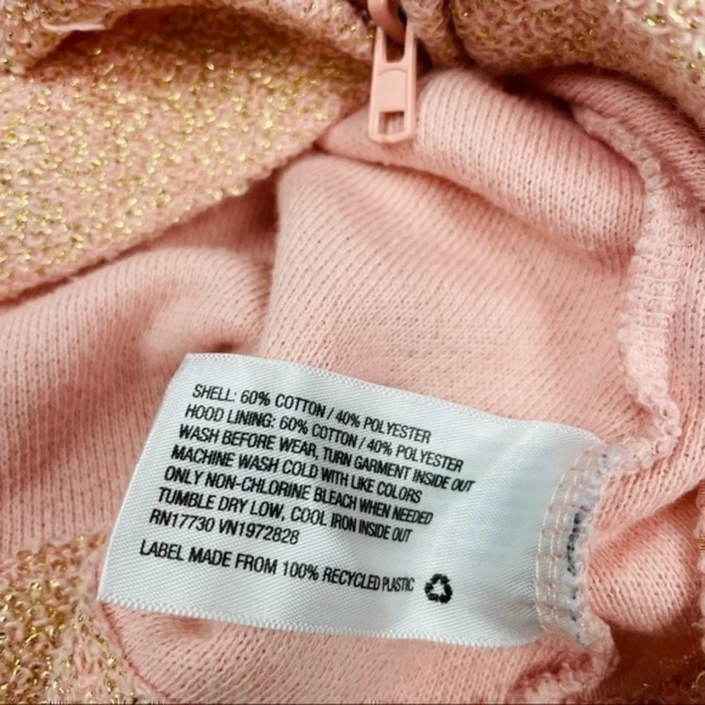 Cat & Jack Jacket / Hoodie | Baby 0-3 | Pink Metallic Gold